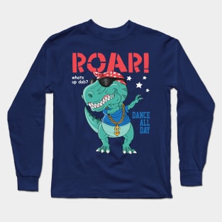 cool dinosaur dabbing Long Sleeve T-Shirt